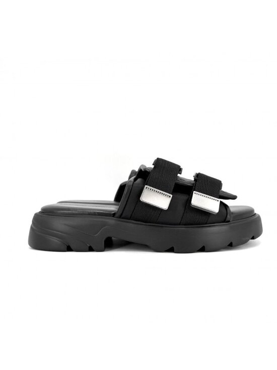 Bottega Veneta Sandals Flash Shoes 43 Rubber Leather Nylon Black Silver main image 9